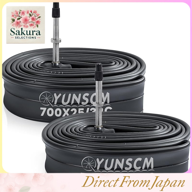 YunSCM 2 pcs, 700 28c tubes, French valve 48mm, best choice for high rims, 700x25/32c bicycle tubes,