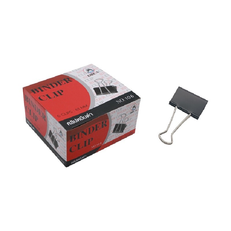 ORCA คลิปดำ 61 มม. (กล่อง 6 ตัว) NO.106