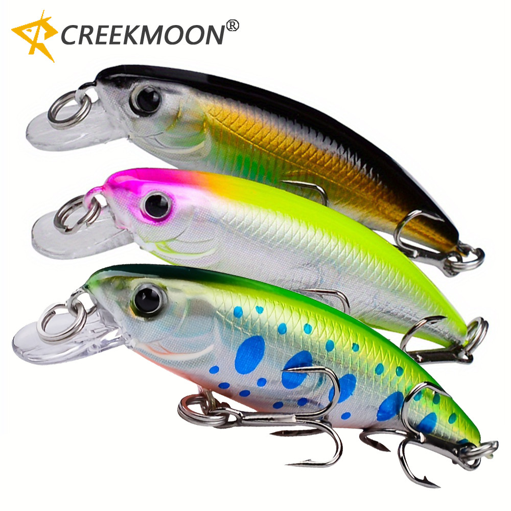 ล่อตกปลา Sinking Minnow พร้อมตา 3D และเสียง ออกแบบมาเพื่อตกปลาเทราท์, พายค์, เปอร์ช ในน้ำจืดและน้ำเค็ม
