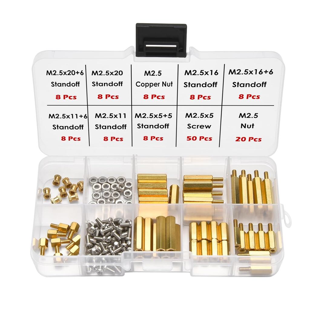 134 ชิ้นสําหรับ Raspberry Pi Standoffs M2.5 Spacers สกรู Nut ทองเหลือง Standoff สกรูชุดกล่องสําหรับ 