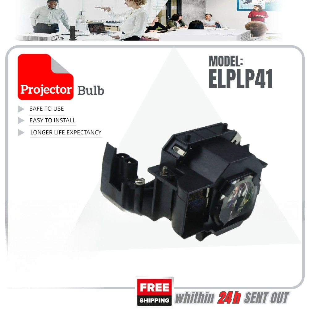 ELPLP41 เปลี่ยนโปรเจคเตอร์หลอดไฟสําหรับ Epson EB-S62 EMP-S5 EMP-S52 EB-S6 EMP-X5 EMP-X52 EMP-S6 EMP-