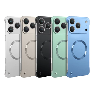 สีเมทัลลิค UltraThin สําหรับเคสแม่เหล็กสําหรับ iPhone 17 Air 16 15 14 13 12 Pro Max Plus Frameless Cooling PC Hard Cover