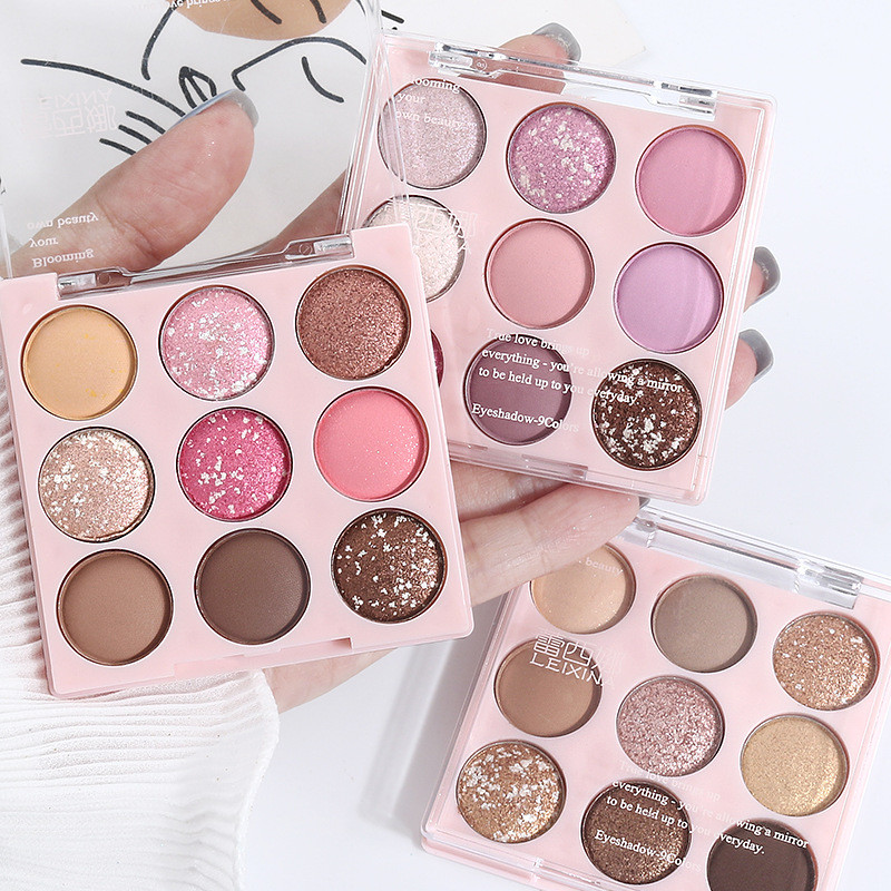 บลัชออน 4u2 ครีมบลัช Ice Cream Eyeshadow Palette Pure Desire Nine-Color Pearlescent Matte Earth Colo