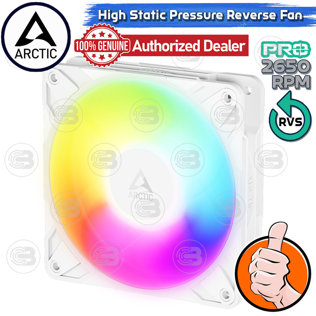 [CoolBlasterThai] ARCTIC P14 PRO REVERSE A-RGB PST WHITE (size 140 mm.) PC Fan Case ประกัน 6 ปี