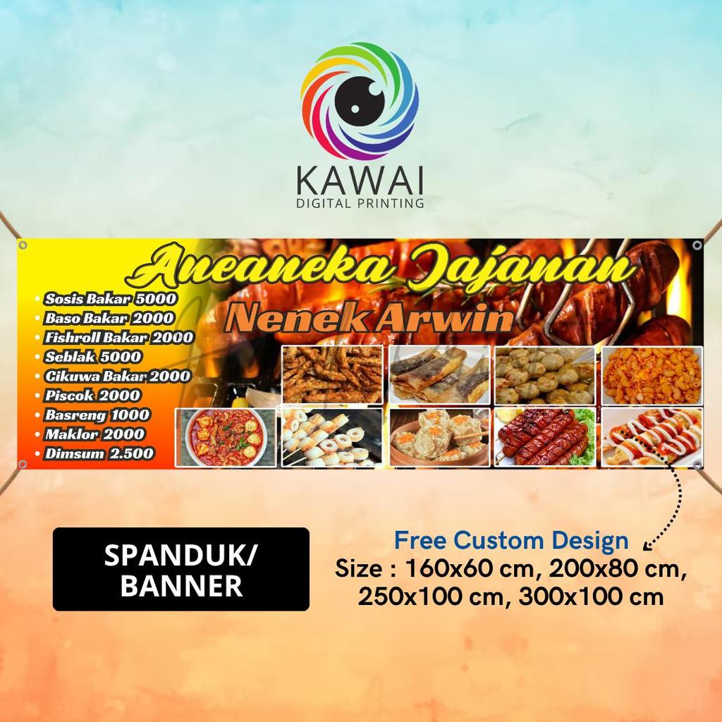 MERAH แบนเนอร์ Kawai MMT ของว่างต่างๆสําหรับยาย Arwin Orange Red สามารถบันทึก 300x100CM