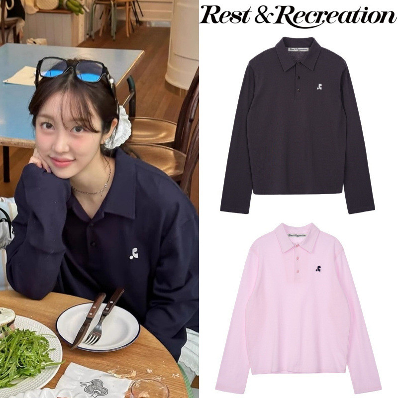🚗พร้อมส่ง👚Rest&Recreation RR เสื้อยืดคอโปโลแขนยาว