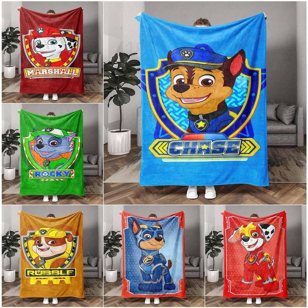Paw Patrol Flannel ผ้าห่มนุ่มน้ําหนักเบาCozyโยนสําหรับเตียงโซฟาTravelตกแต่งบ้านของขวัญน่ารักสําหรับเ