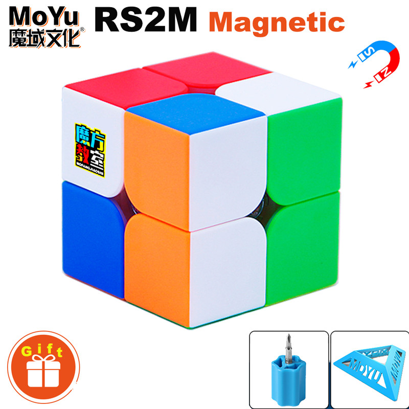 MoYu RS2M Evolution 2X2 Magnetic Magic Cube 2X2 ความเร็วรูบิกระดับมืออาชีพ ​​เกม Rubix ของเล่นเด็ก C