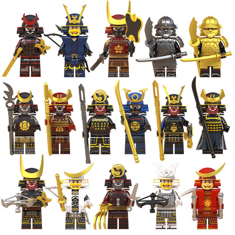 Third Party Building Block Minifigure Samurai Ninja Armor Weapon ใช้งานร่วมกับ Lego Educational Asse