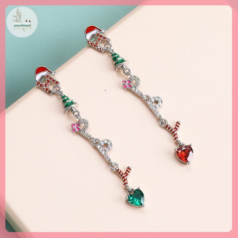 UU สร้อยคอคริสต์มาสต่างหูสําหรับผู้หญิงสาวแฟชั่นเครื่องประดับสําหรับสุภาพสตรีอินเทรนด์คริสต์มาส VN