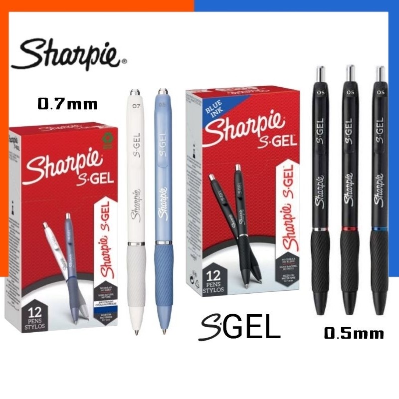 ปากกาเจล Sharpie S gel ชาร์ปี้ ขนาด 0.5 มม / 0.7 มม. หมึกน้ำเงิน ดำ ปากกาหมึกเจล เขียนลื่นพิเศษ ชาปี้ US.Station