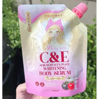 (1แถม1)pretty girl เซรั่มพริตตี้เกิร์ล เซรั่มทาผิว บำรุงผิว (ปริมาณ 300 ml )/2ถุง