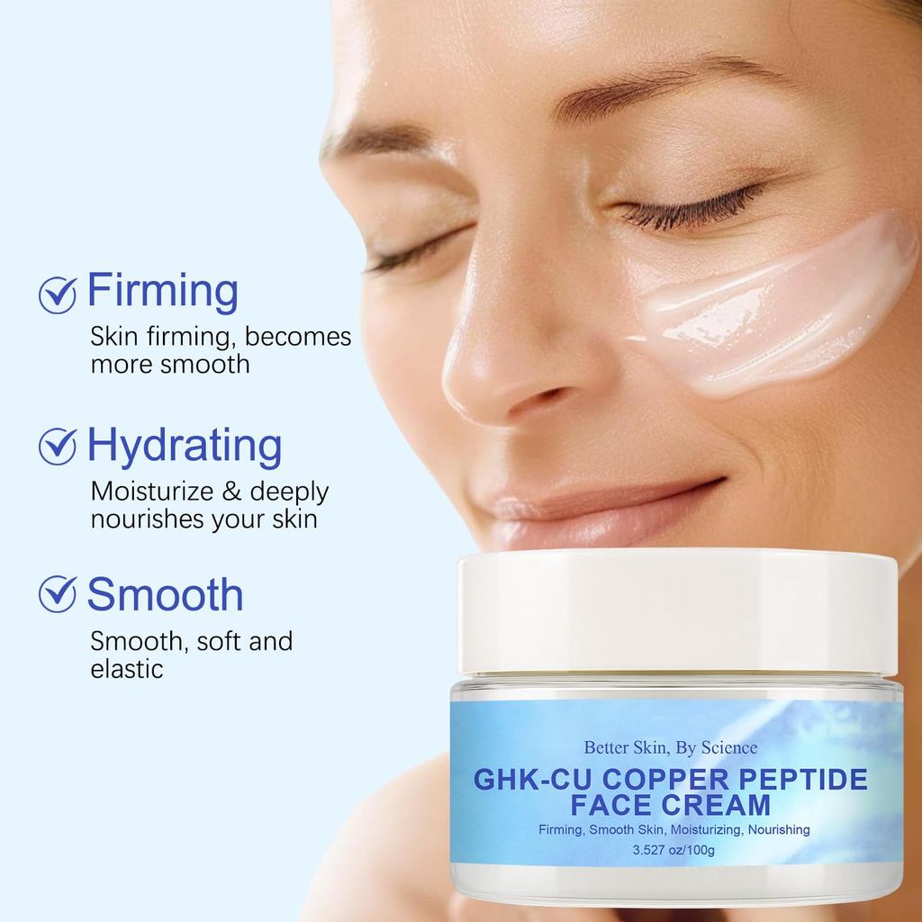 GHK-CU Copper Peptide Firming Cream 100g - ครีมบํารุงผิวหน้าให้ความชุ่มชื้นและบํารุงสําหรับทุกสภาพผิ