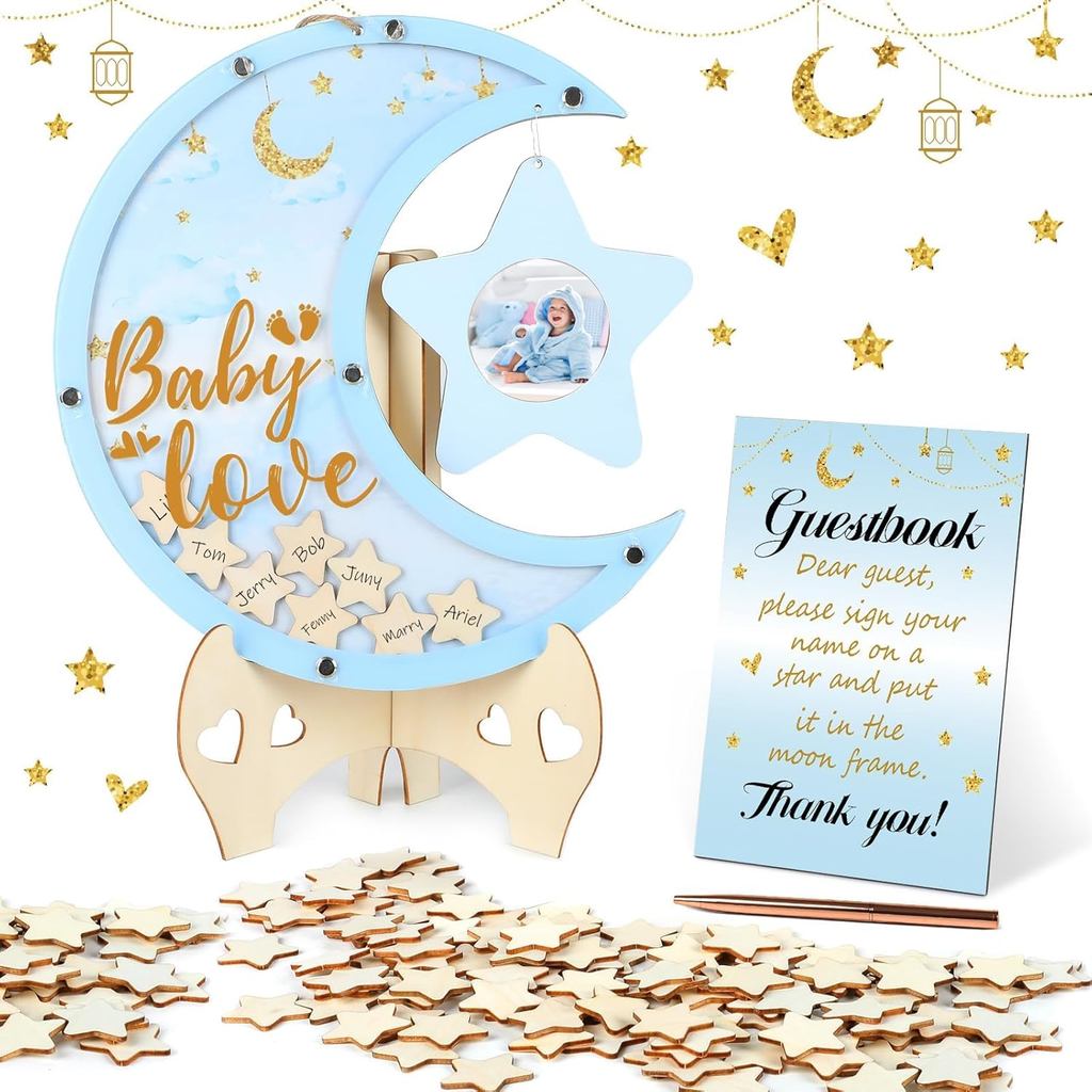 Baby Shower Guest Book Alternatives Moon Guest Book for Baby Shower Guest Book Frame with Star Baby 