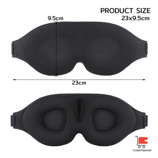 YT หน้ากากปิดตานอนหลับ แบบนุ่ม 3D สีดำ ผ้าปิดตานอน แบบพกพา นุ่มสบาย Sleeping Eyeshade