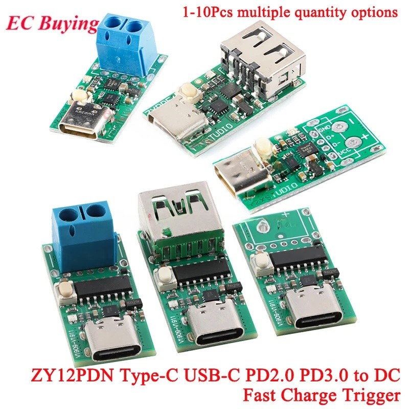 1 ชิ้น ZY12PDN Type-C USB-C PD2.0 PD3.0 ถึง DC Fast Charge ชาร์จ Trigger Polling เครื่องตรวจจับโน้ตบ