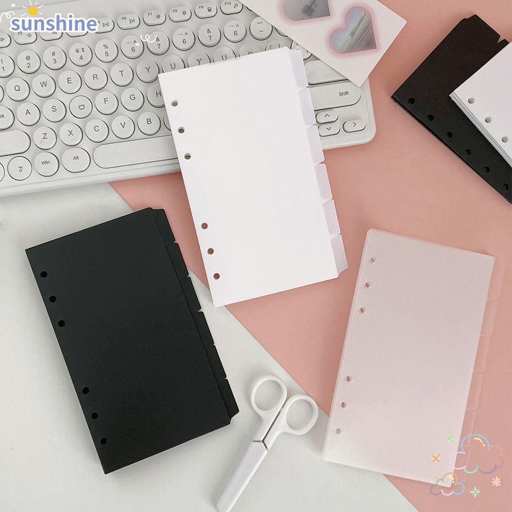 SSUNSHINE Separator Paper Index, A5 A6 Transparent Page Classification Separator, สมุดบันทึกหน้าเครื