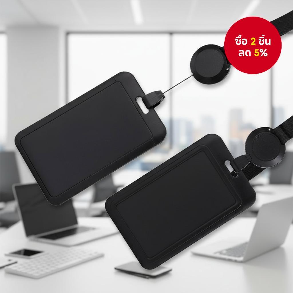 สายคล้องคอแบบยืดหดได้สําหรับใส่บัตรประชาชนวัสดุ ABS