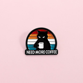 เข็มกลัดแมวดำแบบตลก ทำจากป้ายโลหะ สำหรับเป็นของขวัญและเครื่อ…