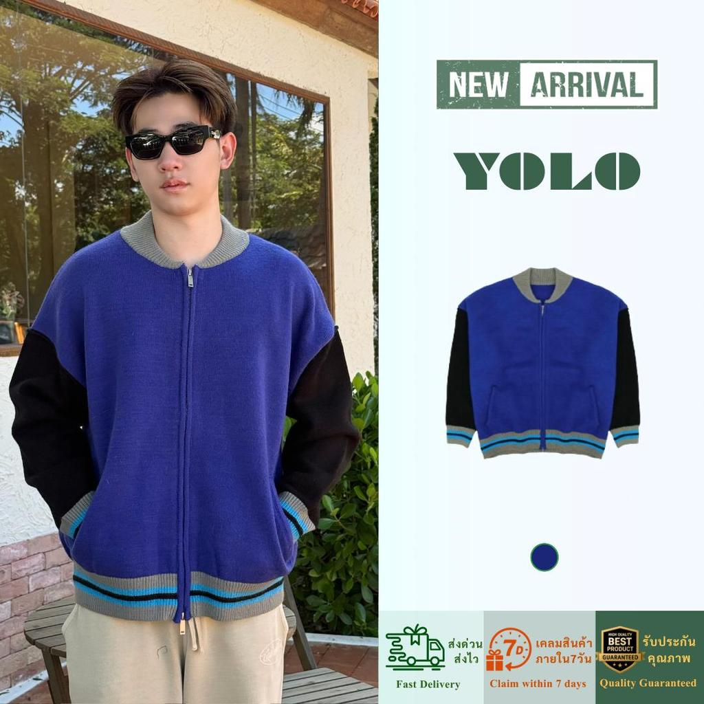 YOLO เสื้อไหมพรม OVERSIED เสื้อไหมพรมแขนยาว เหมาะสำหรับหน้าหนาว Y2570083