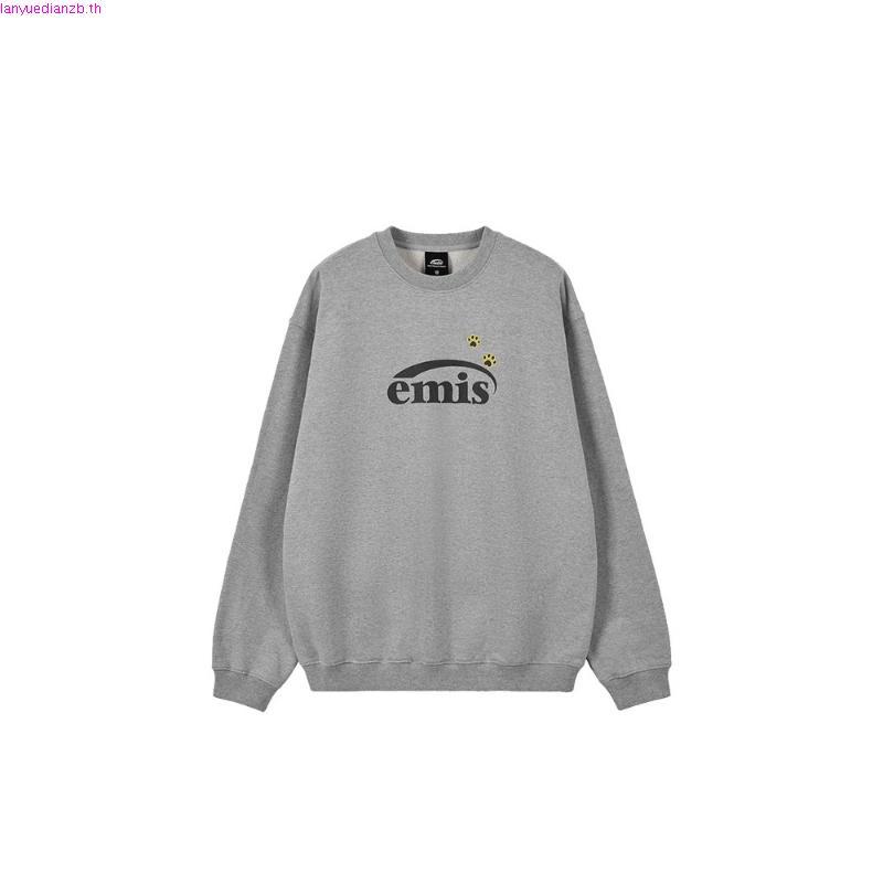 เสื้อสเวตเตอร์ Emis คอกลม หลวม สไตล์ใหม่ เสื้อสเวตเตอร์โอเวอร์ไซส์อเมริกัน สีเขียวมิ้นต์ ผู้ชายผู้หญ