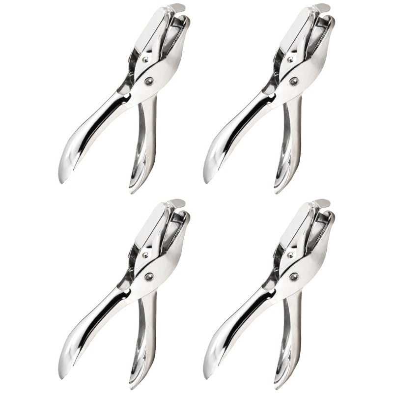 Love* Pack 4 ชิ้น Smooth Handle Hole Punches Stainless Steel Build Paper Punches Tool