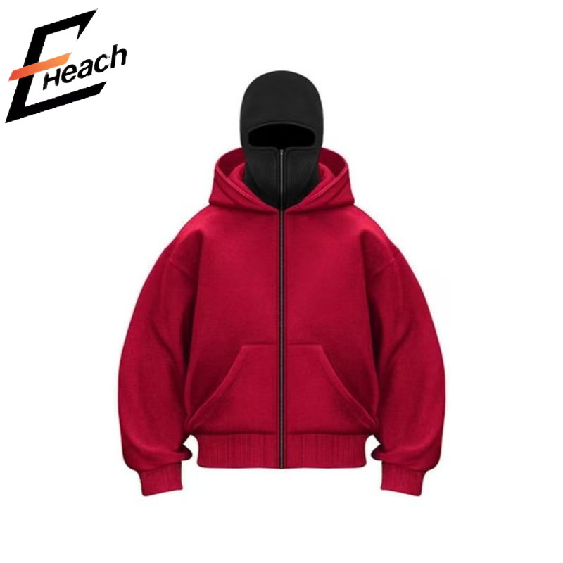 เสื้อฮู้ดสไตล์ฮู้ดคู่สำหรับผู้ชาย ออกแบบให้มีกันหนาวแบบขนแกะ ทรงหลวมพร้อมกระเป๋า