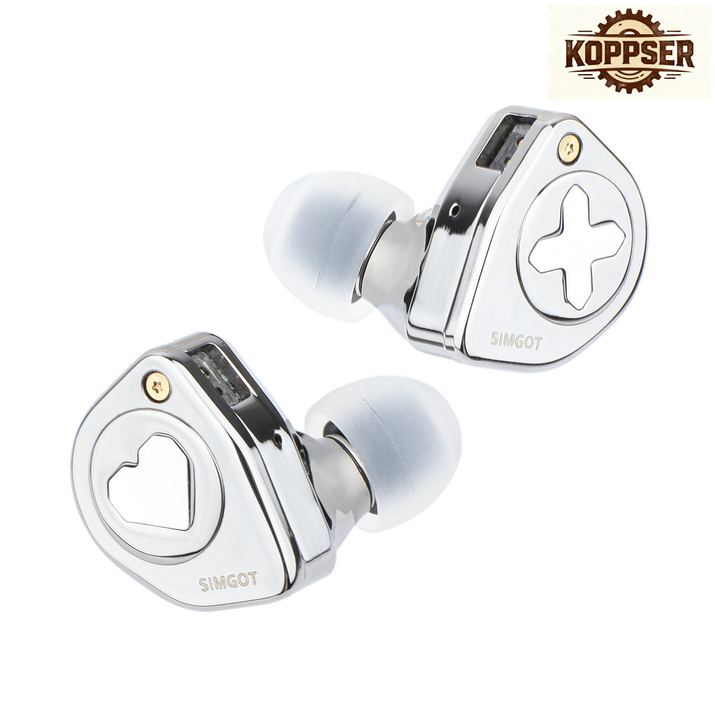 Local  SIMGOT EW300 1DD+1Planar+1PZT Hybrid Driver IEM HIFI Earphones with Detachable Nozzles Silver