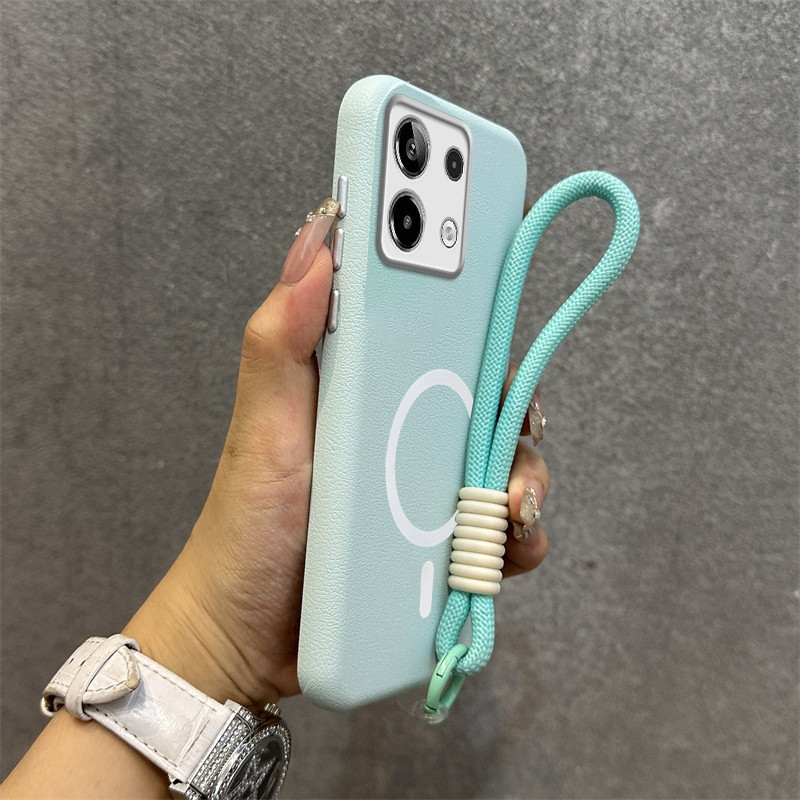 2 in 1 สําหรับ poco x6 pro 5G poco M6 PRO 4G redmi 13c 5g poco M6 5g F6 F7 PRO ไร้สายแม่เหล็กซิลิโคนสไตล์ใหม่หนัง Grain เคสโทรศัพท์เลนส์ป้องกันกันกระแทกนุ่มกรณี SJJC - รูปที่ 2