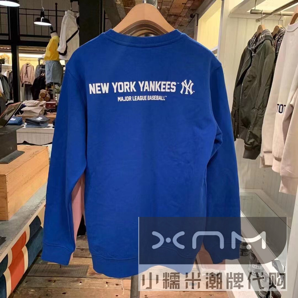 ฮ่องกong MLB Street Wear สไตล์บางของNY เสื้อกันหนาวพิมพ์รอบคอ สำหรับฤดูใบไม้ร่วงและฤดูหนาว