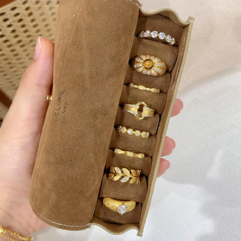 โบราณ s925 เปิดZircon กลางแปรงแหวนหญิงแหวนใหม่หรูหราAll-Match Nicheเงินสเตอร์ลิงHigh-End Retro WW2T