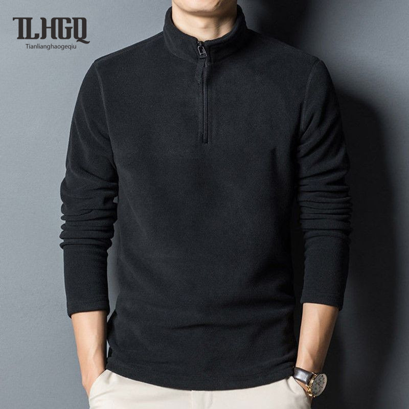 TLHGQ เสื้อสเวตเตอร์แขนยาวครึ่งซิปขนแกะ สำหรับฤดูหนาว ของผู้ชาย