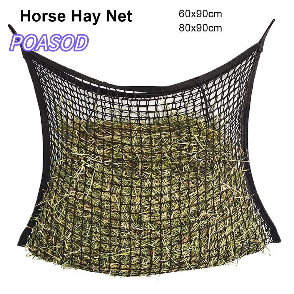 MAYSHOW 1 ชิ้นม้า Hay กระเป๋า, 80x90 ซม.แขวน Hay, ความจุขนาดใหญ่ช้า Feed Hay Feeder กระเป๋าสําหรับม้