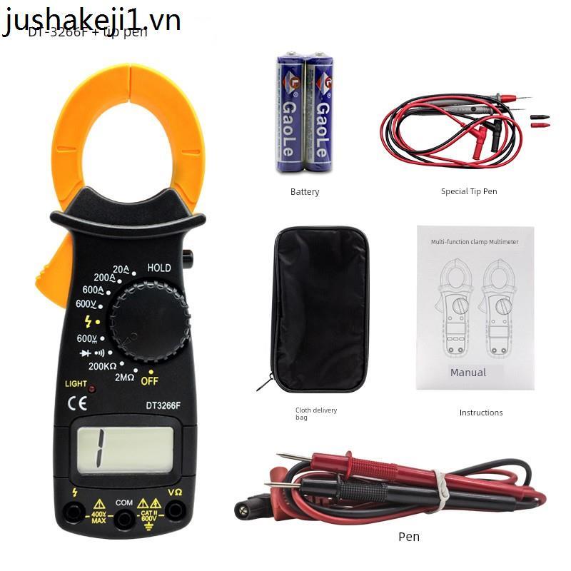 แคลมป์แอมมิเตอร์ DT3266L แคลมป์มัลติมิเตอร์ VC3266L+จอแสดงผลดิจิตอลสายรัดแคลมป์ Buzzer ความต้านทานสา