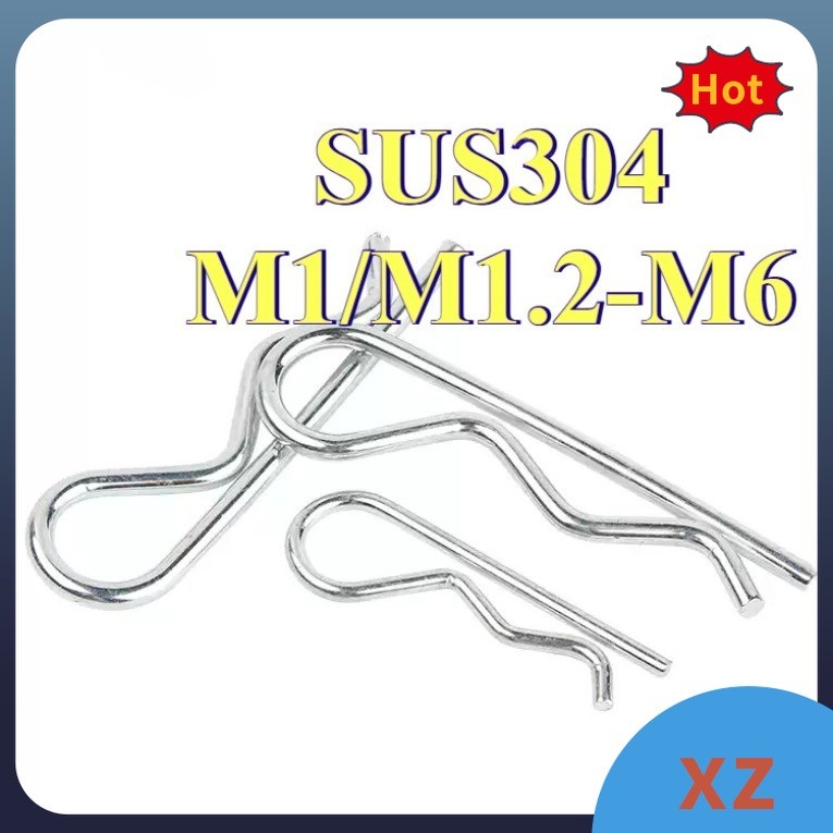 B-pin R-pin ยืดหยุ่นปิดเปิด PIN สแตนเลส wave PIN R-pin การ์ด PIN Hairpin ล็อค PIN สลัก M1/M1.2M1.5M1