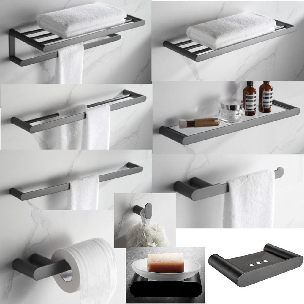 สแตนเลสชั้นวางชุดสีดําจี้โรงแรมชั้นวางผ้าขนหนูห้องน้ําขายส่งชั้นวางผ้าขนหนูผ้าขนหนูบาร์ USU304 ถาม16