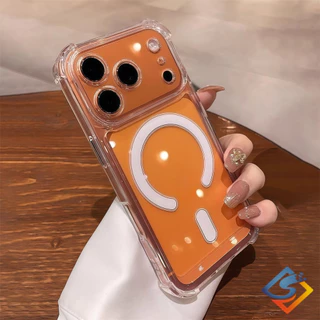สี่มุมถุงลมนิรภัยกันกระแทกเคสโทรศัพท์สําหรับ ไอโฟน 17 มือโปร สูงสุด 11 12 13 14 15 16 มือโปร สูงสุด 14/15/16 บวก ปลอกอ่อนโปร่งใสแม่เหล็กปกหลัง