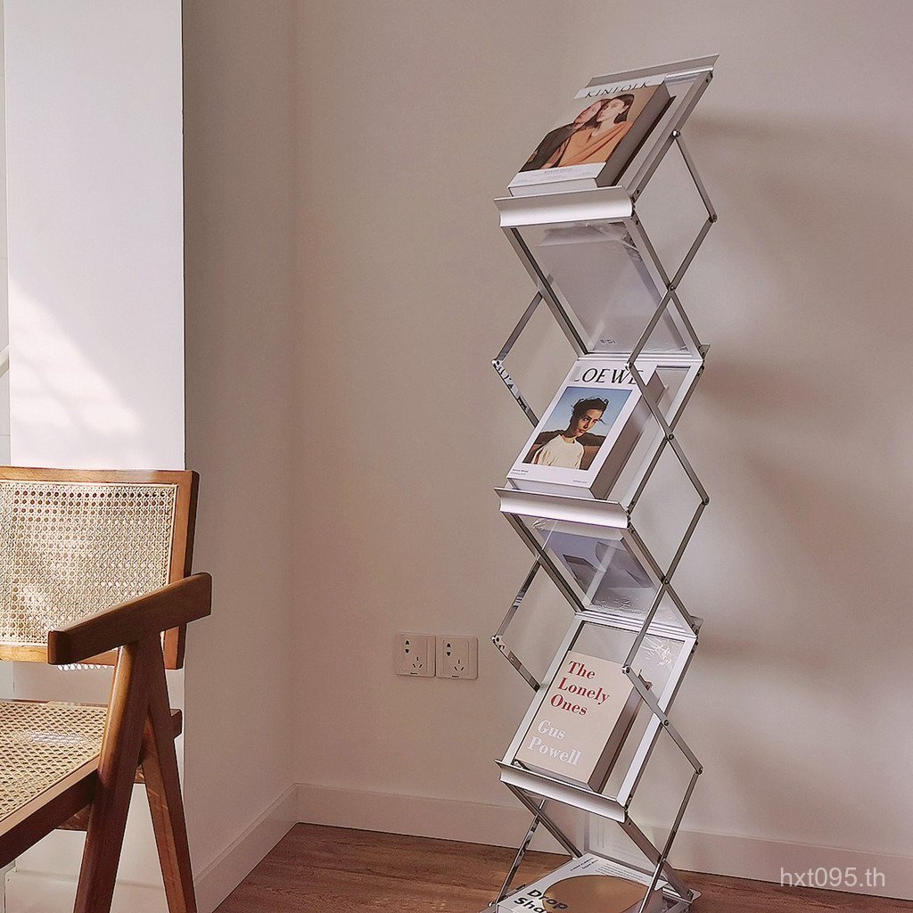 ชั้นหนังสือหนังสือพิมพ์ Rack Storage Blogger นิตยสาร Retro สไตล์ Data Rack จอแสดงผล ins ชั้นวางยิง I