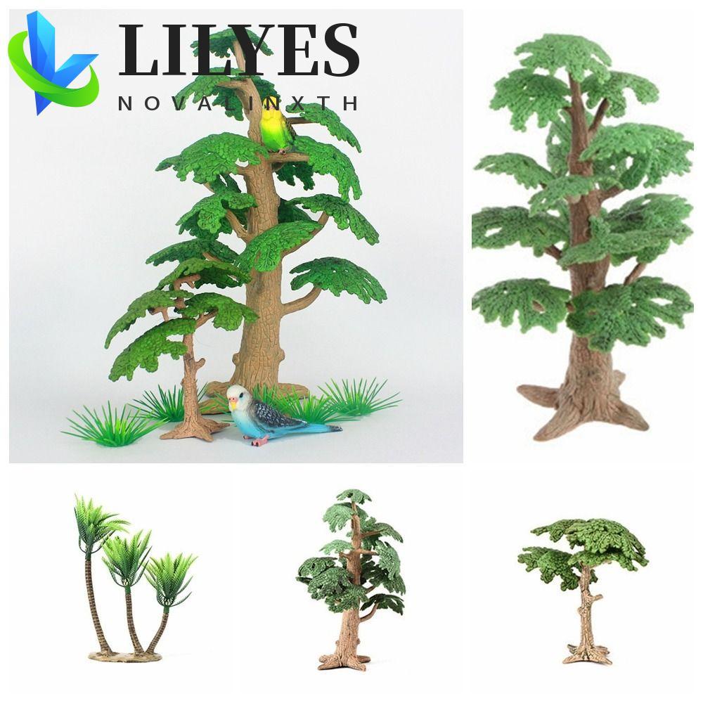LILYES จําลอง Cypress, พลาสติก Mini Coconut Tree, พืชนิเวศวิทยา Cypress Vivid Pine Trees ภูมิทัศน์ต้