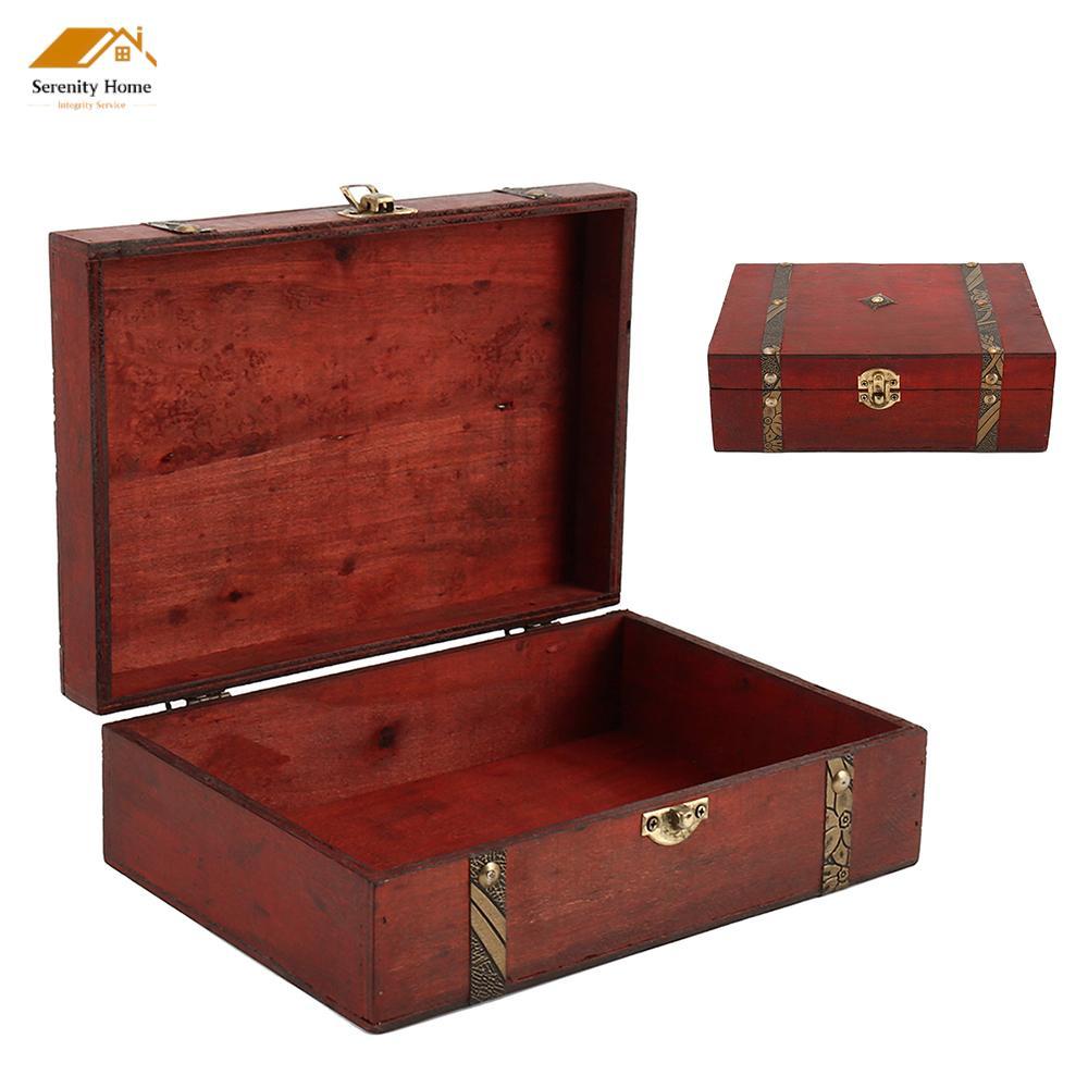 กล่อง ไม้ธรรมชาติกรณีการจัดเก็บบ้าน Retro ไม้ Keepsake กล่อง ไม้ 23 x 16 x 7.5 ซม. ราคา ถูกที่สุด ดีลบีเคเค แกลเลอรีภาพที่ 7