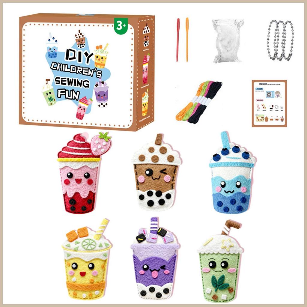 ชุดเย็บผ้าสําหรับเด็ก Make Milk Bag จี้หญิงชุดเย็บผ้าสําหรับ Art Project ตุ๊กตาทํา Home School กิจกร