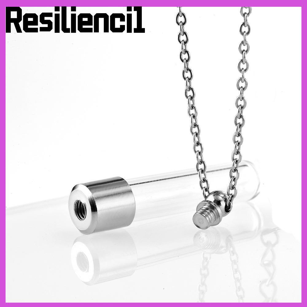 RESILIENCI1 ขวดแก้วสร้อยคอ,พร้อมผู้ถือ Ashes Wishing ขวด, DIY แก้วใส Keepsake น้ําหอม Vial จี้