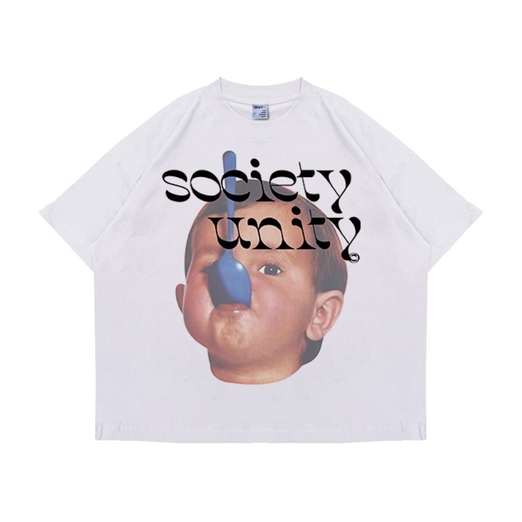 Luffy Boxy Oversize TShirt HeavyWeight TShirt Boxy Silver Spoon สีดําสีขาวผ้าฝ้าย Unisex Combed