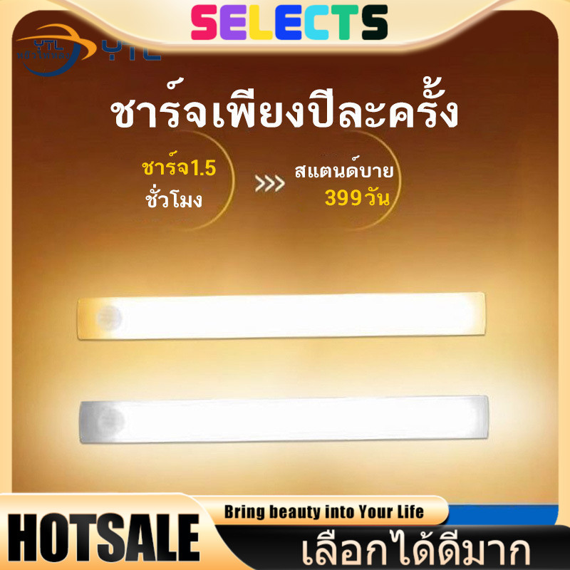 SELECTS ไฟเซ็นเซอร์ LED ไร้สาย 💡 ตรวจจับการเคลื่อนไหว+แสงสว่างอัตโนมัติ ชาร์จ USB ได้ ติดตั้งง่ายไม่ต้องเดินสาย