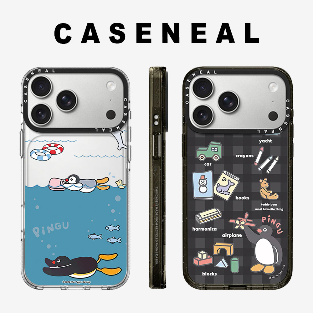 Drop proof glitter CASENEAL เคสโทรศัพท์โปร่งใสสําหรับ iPhone 17ProMax 17pro 17 16promax 16 15promax 14promax 13promax น่ารักเพนกวินเคสแข็งอะคริลิค iPhone 13 กรณีคุณภาพสูง