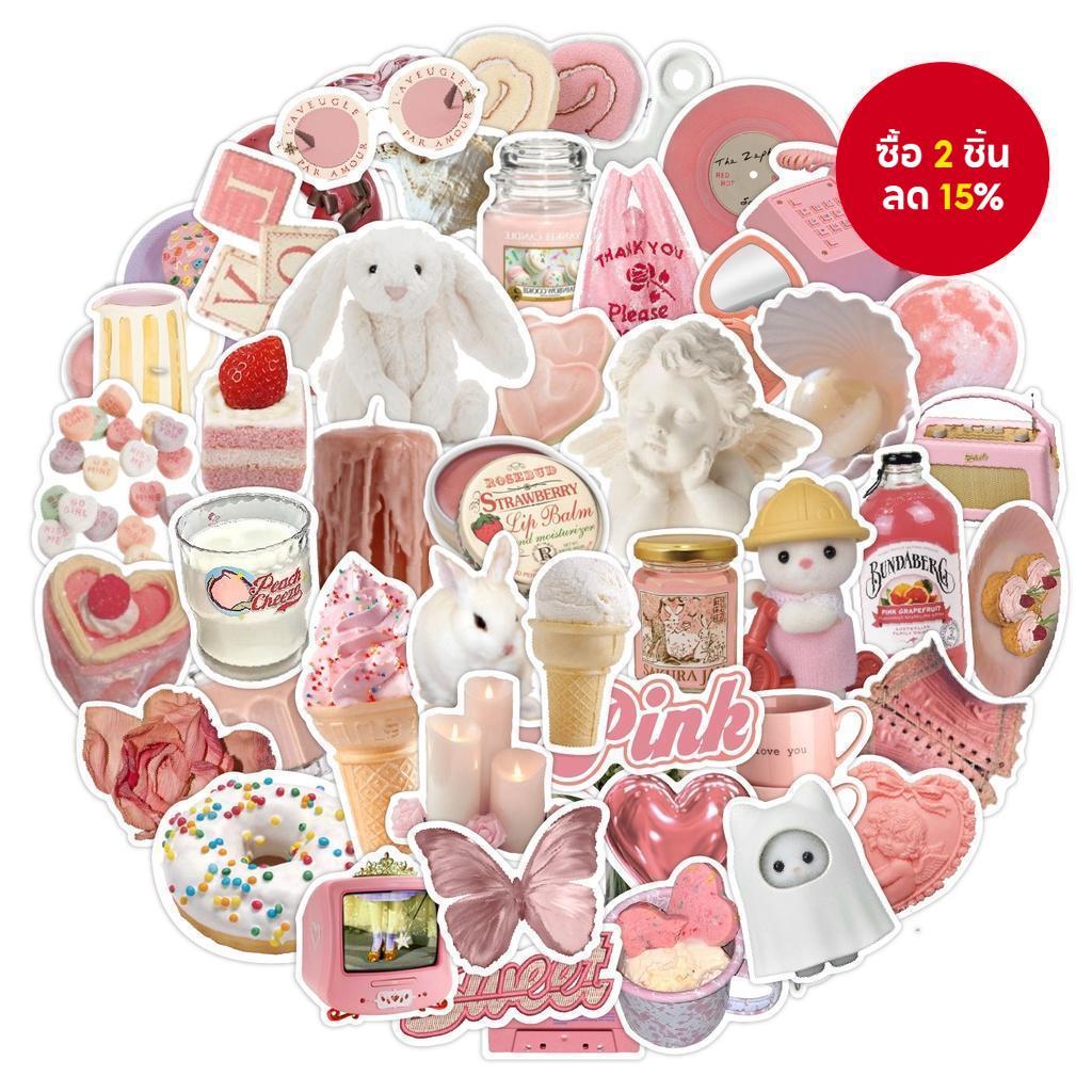 สติกเกอร์ความงามสีชมพู 70 ชิ้น - สติ๊กเกอร์ไวนิลกันน้ําสําหรับหมวกกันน็อค, จักรยาน & กล่องดินสอ (สไตล์ INS ส่วนบุคคล)