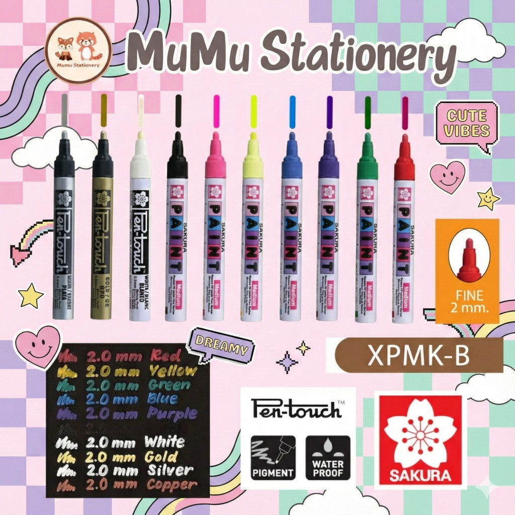 Sakura Pen‑Touch Paint Marker 2.0 มม. | หมึกพิกเมนต์ถาวร เส้นหนา เขียนได้บนหลากพื้นผิว ราคา ถูกที่สุด ดีลบีเคเค