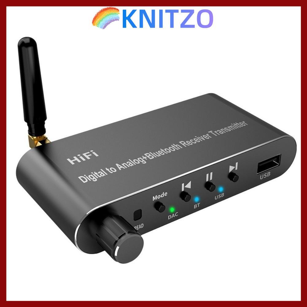 KNITZO Digital Optical to 3.5 mm, 4 in 1 พร้อม Bluetooth 5.1 Receiver Digital to Analog Audio Conver