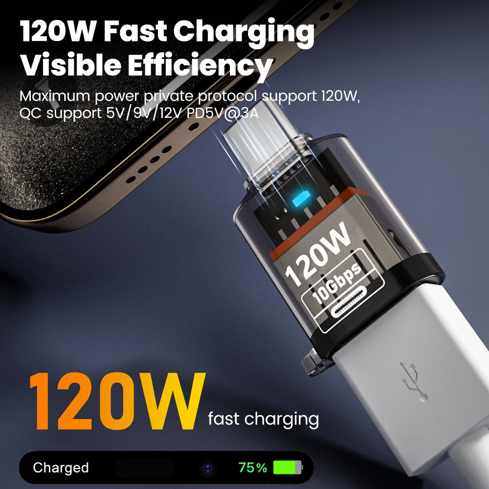 120W ประเภท C ถึง USB A OTG อะแดปเตอร์ USB 3.2 ประเภท C Fast Charging Connector สําหรับ IPhone 16 17 Macbook IPad Huawei Xiaomi thumbnail 3