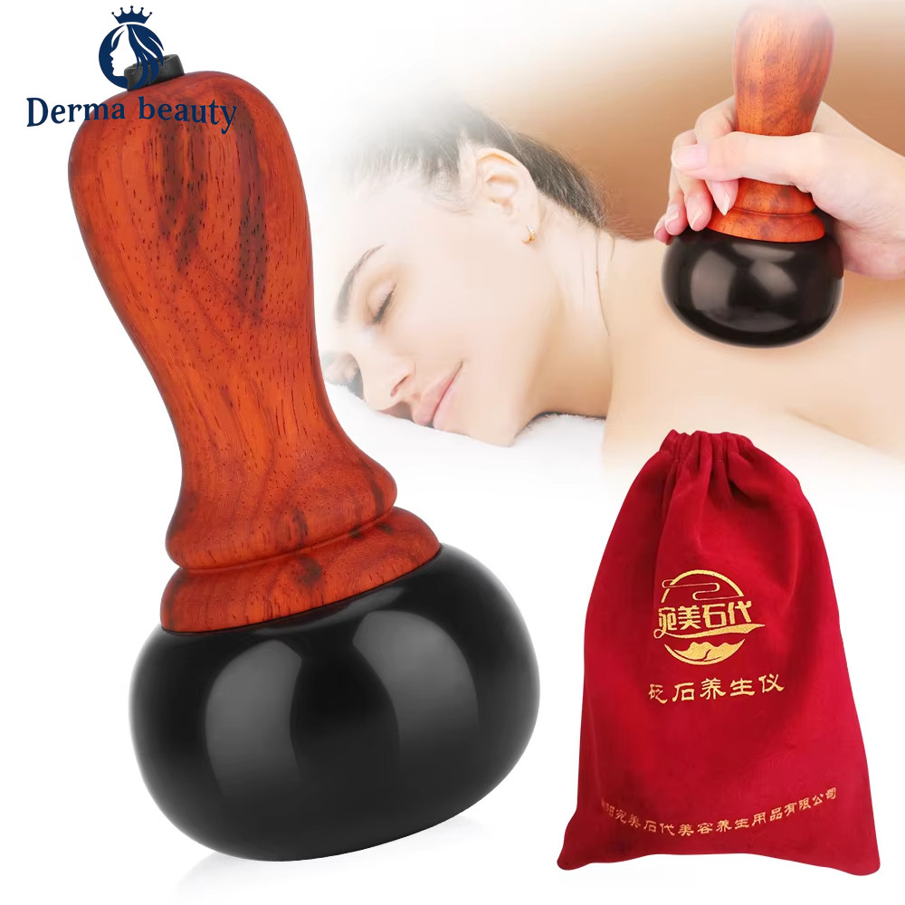 หินร้อนไฟฟ้า Gua Sha นวดธรรมชาติ Bianstone GuaSha Scrub กลับคอ Face Relax กล้ามเนื้อ Skin Lift Care Spa